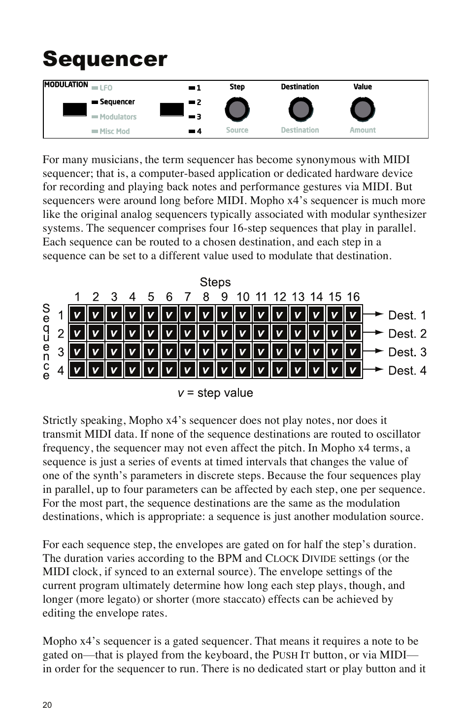 Sequencer | Dave Smith Instruments MOPHO X4 User Manual | Page 26 / 68