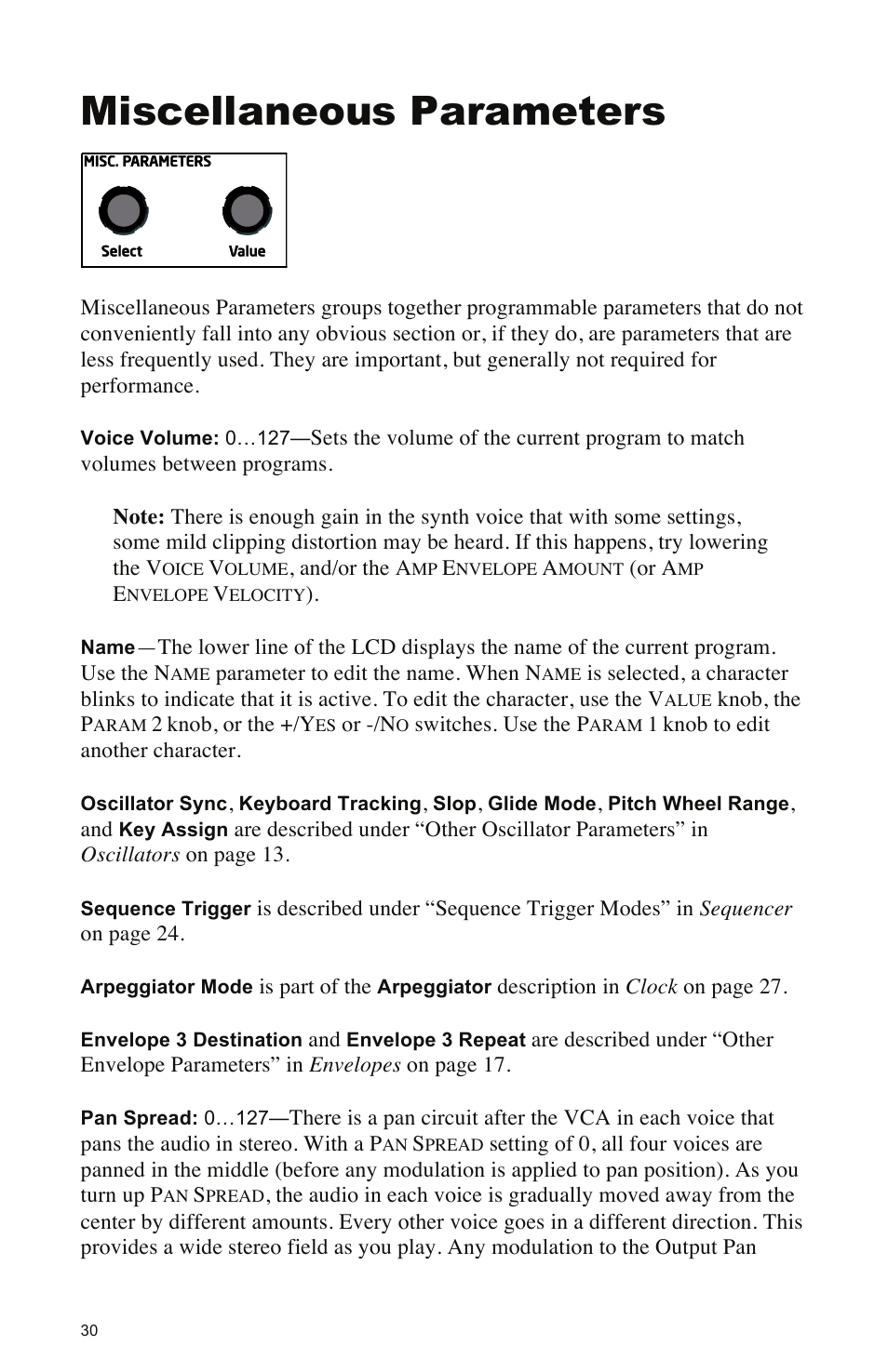 Miscellaneous parameters | Dave Smith Instruments MOPHO X4 User Manual | Page 36 / 68