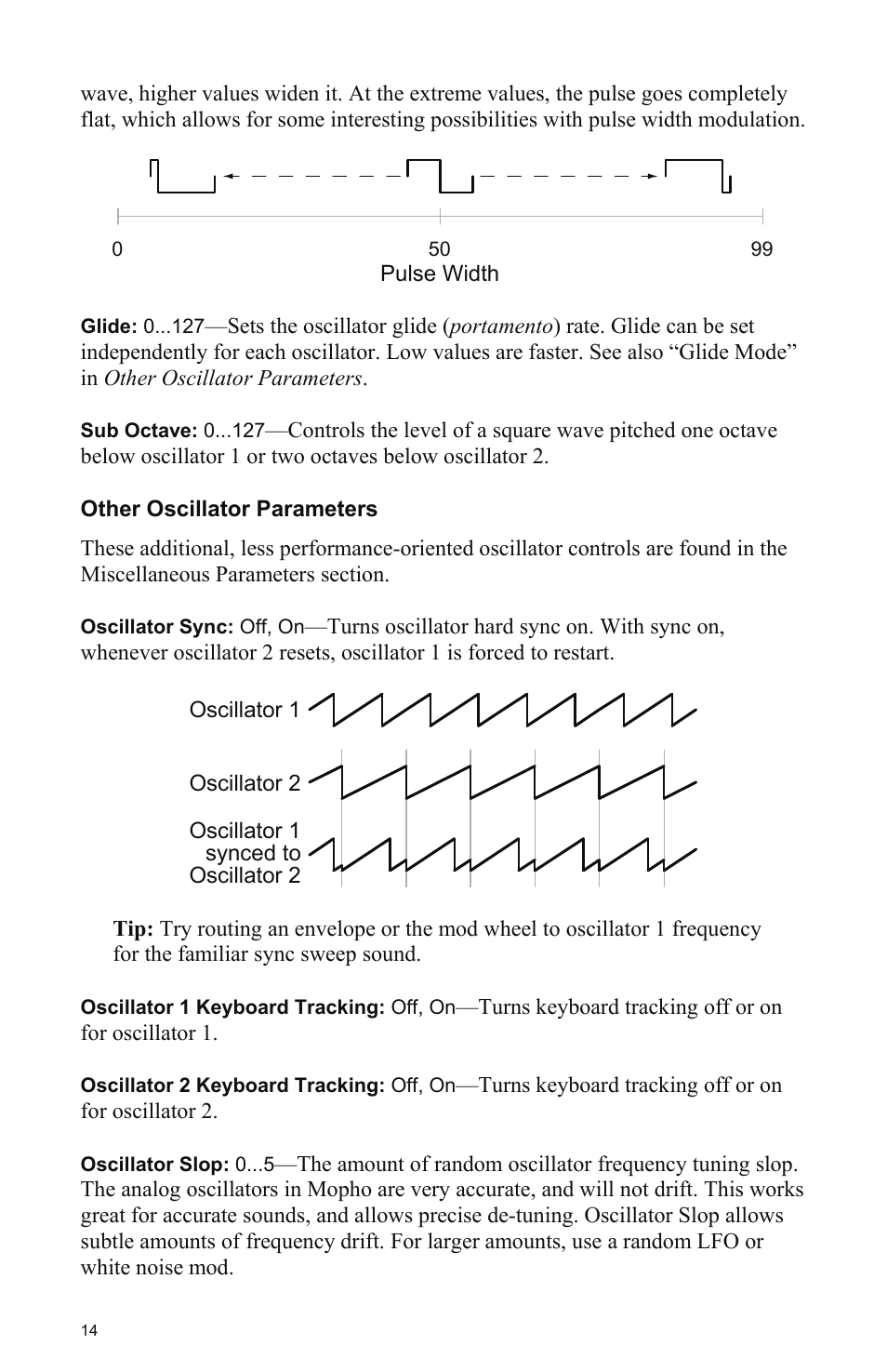 Other oscillator parameters | Dave Smith Instruments MOPHO KEYBOARD User Manual | Page 20 / 68