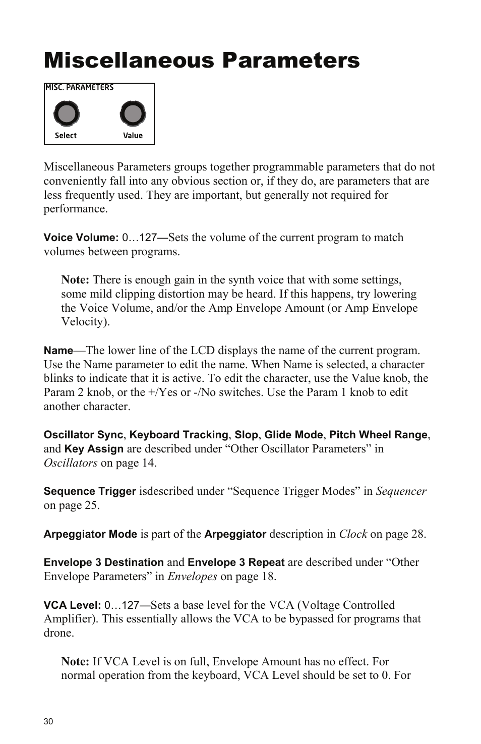 Miscellaneous parameters | Dave Smith Instruments MOPHO KEYBOARD User Manual | Page 36 / 68