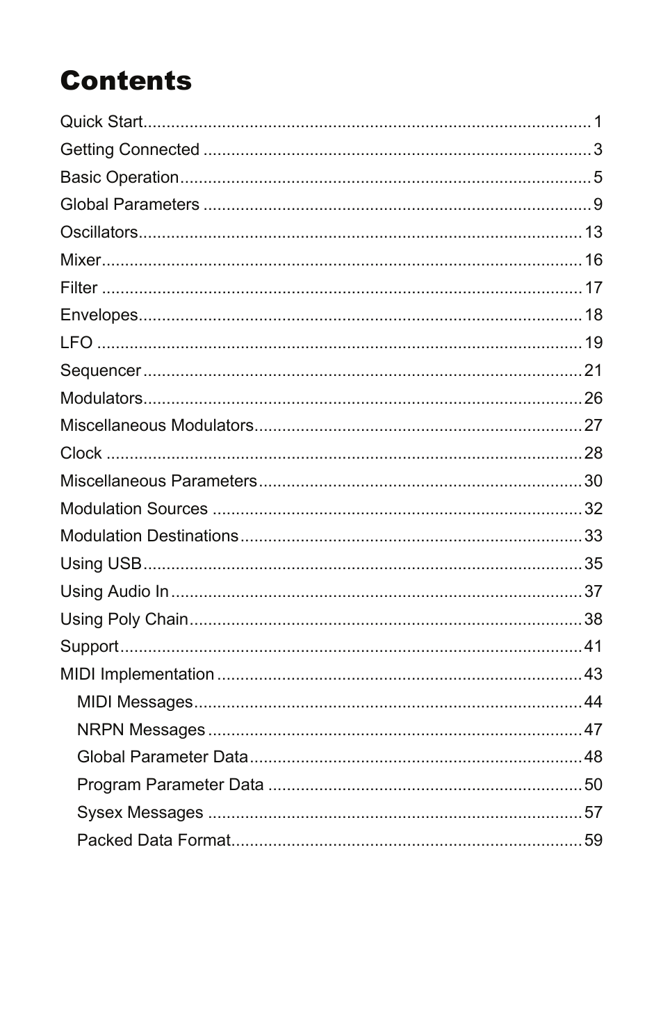 Dave Smith Instruments MOPHO KEYBOARD User Manual | Page 5 / 68