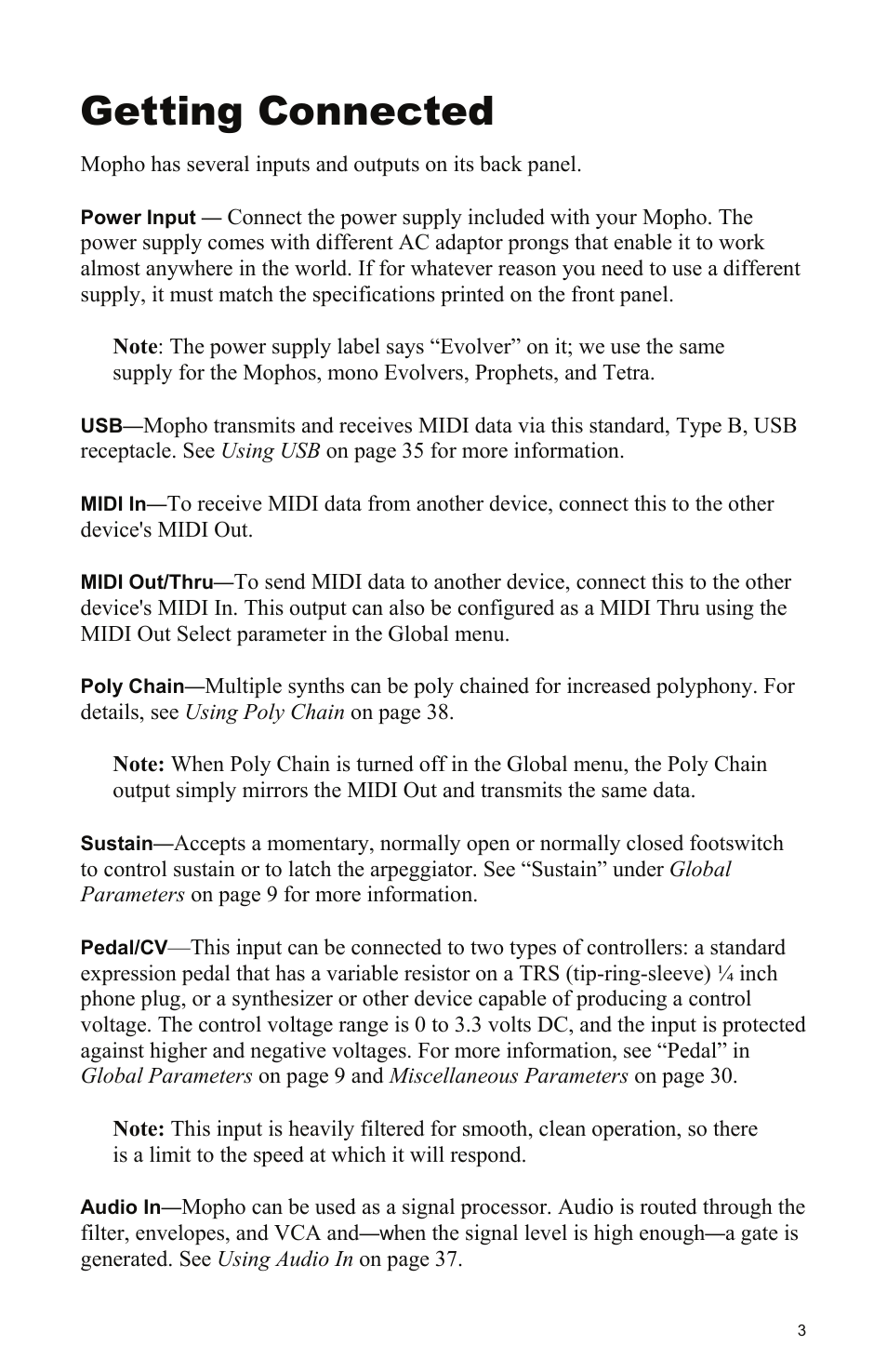 Getting connected | Dave Smith Instruments MOPHO KEYBOARD User Manual | Page 9 / 68