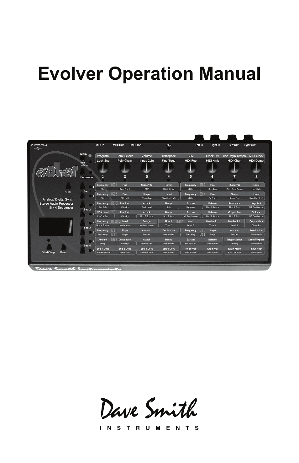 Dave Smith Instruments EVOLVER User Manual | 64 pages