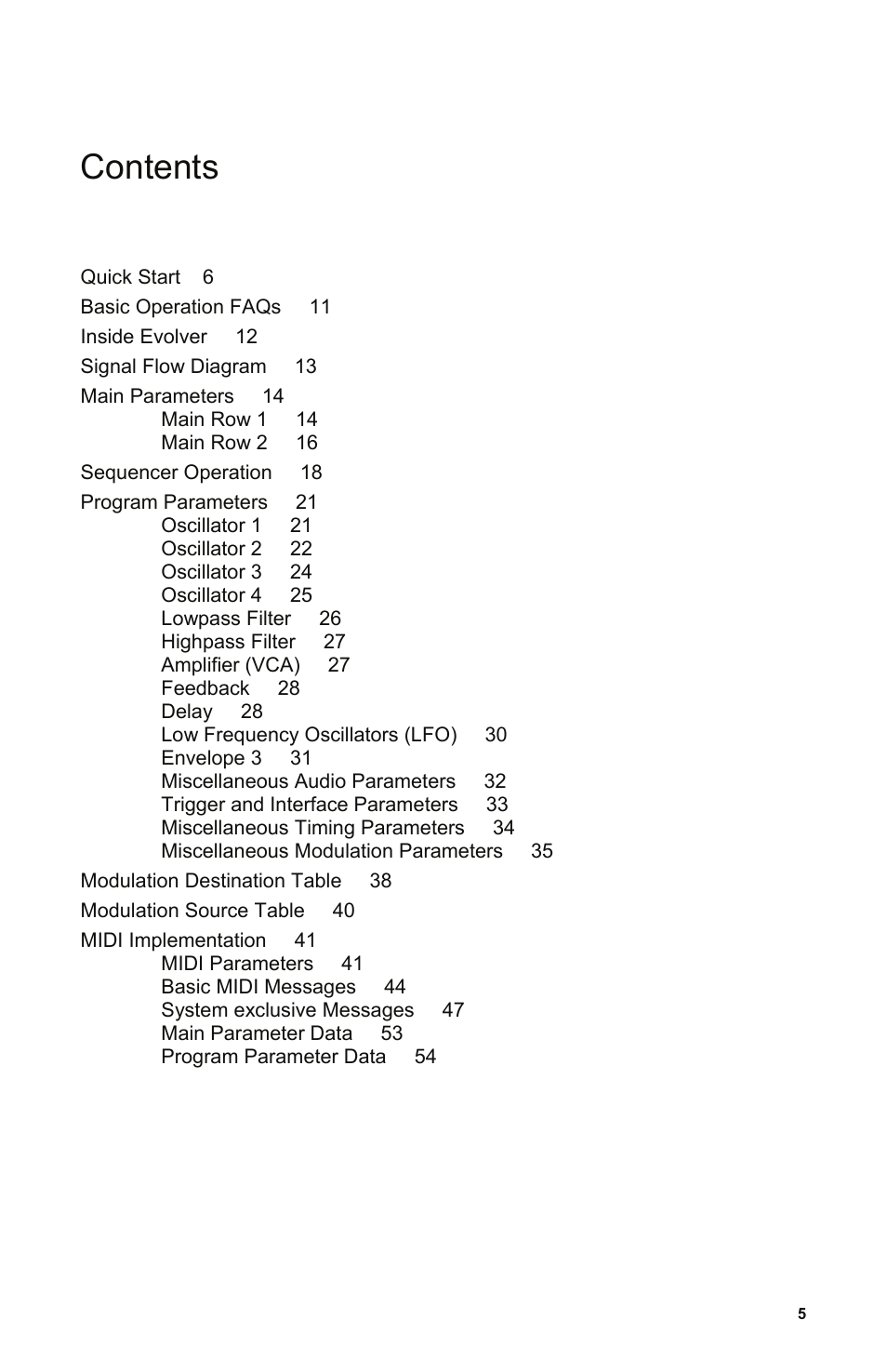 Dave Smith Instruments EVOLVER User Manual | Page 5 / 64