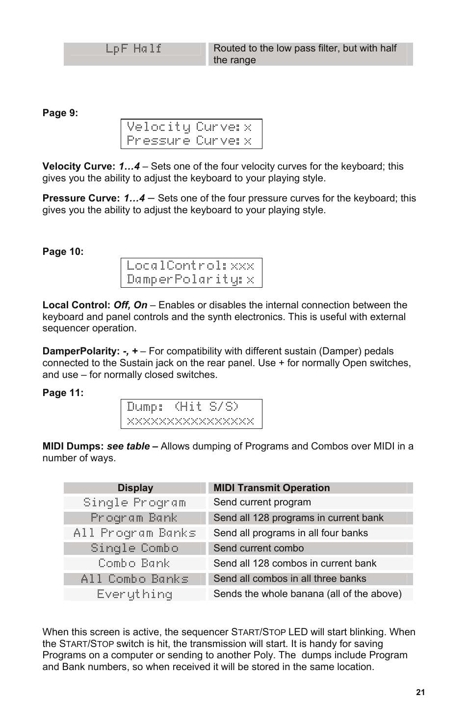 Dave Smith Instruments POLY EVOLVER KEYBOARD User Manual | Page 21 / 76