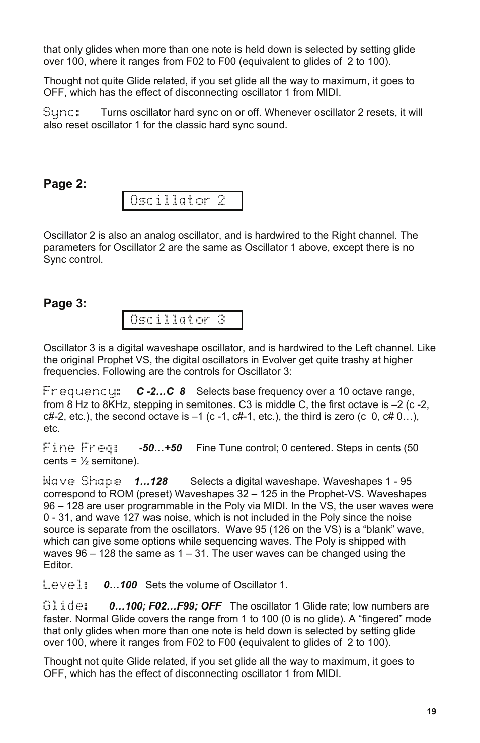 Dave Smith Instruments POLY EVOLVER RACK User Manual | Page 19 / 72