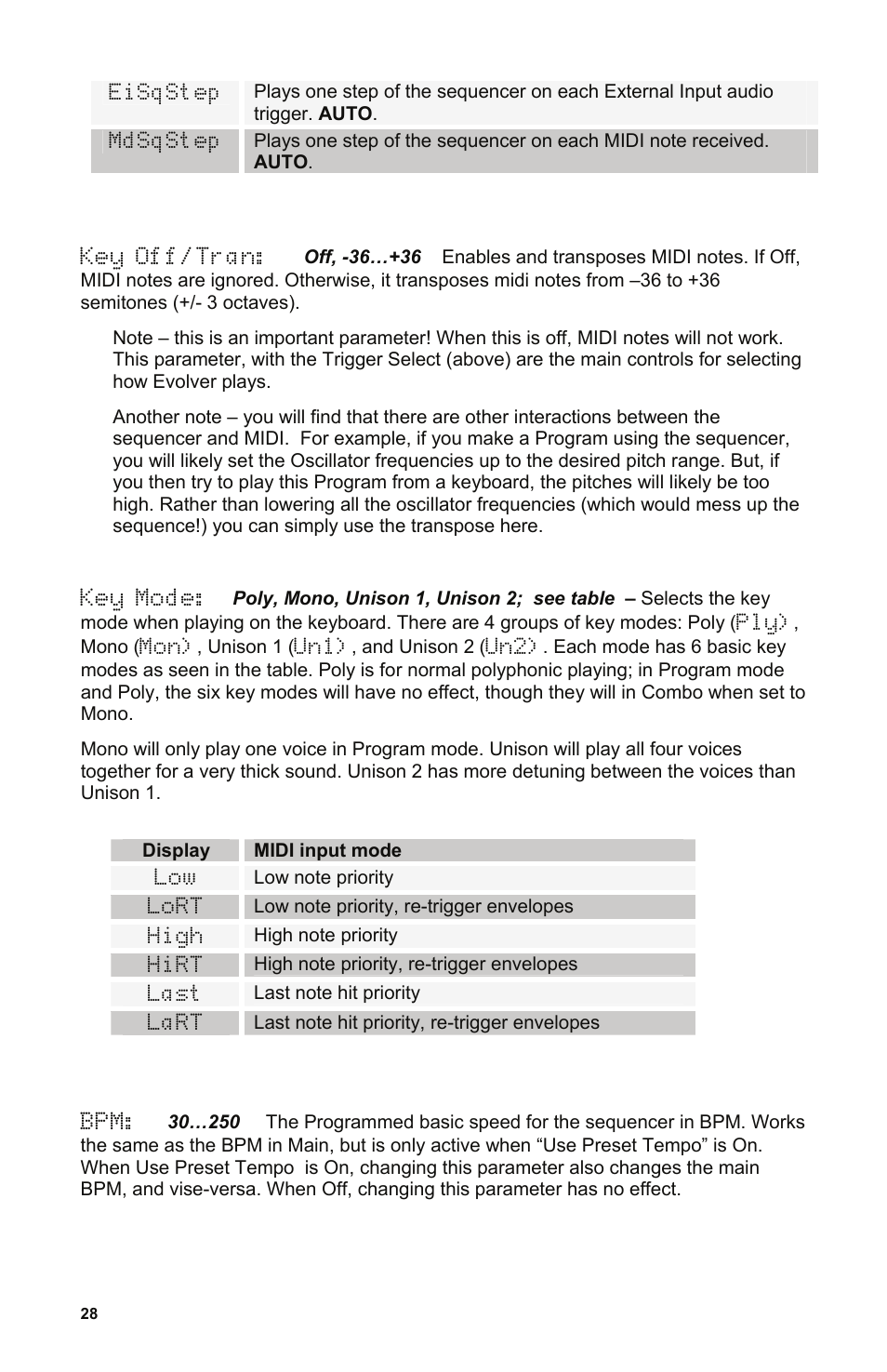 Dave Smith Instruments POLY EVOLVER RACK User Manual | Page 28 / 72