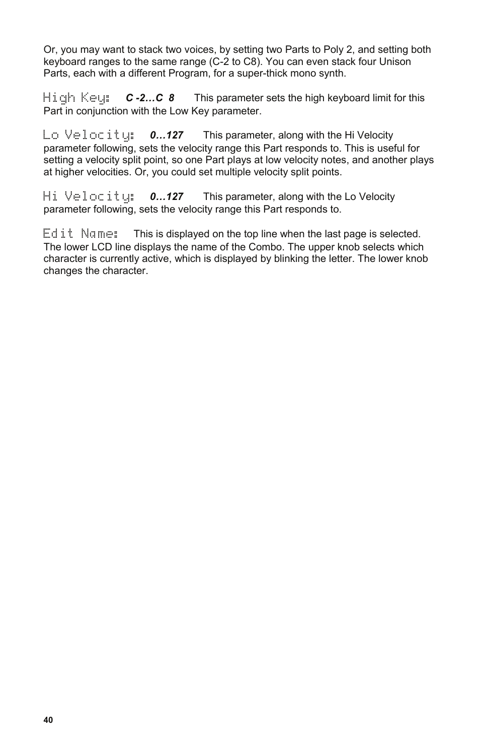 Dave Smith Instruments POLY EVOLVER RACK User Manual | Page 40 / 72