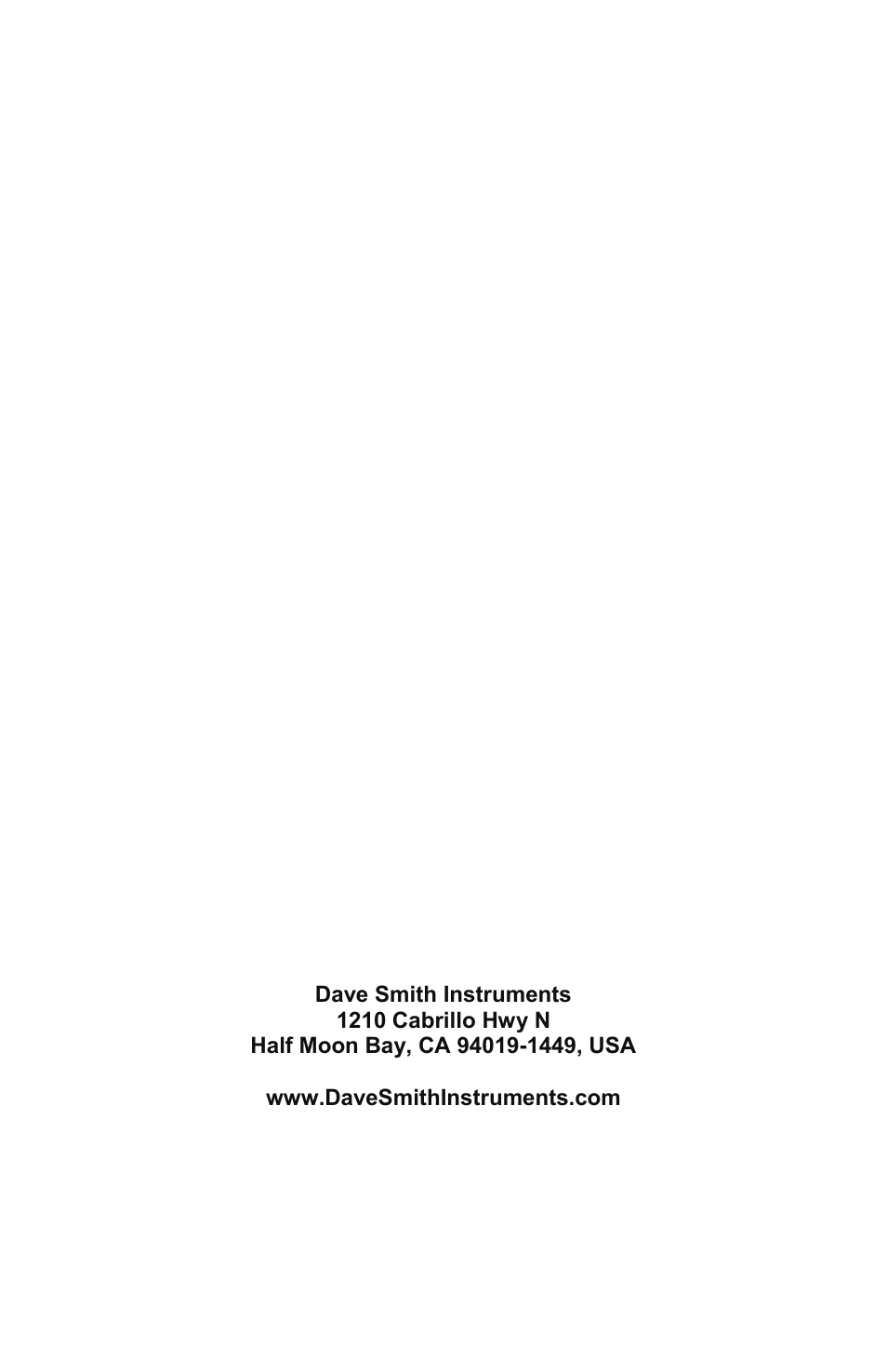 Dave smith instruments | Dave Smith Instruments POLY EVOLVER RACK User Manual | Page 72 / 72