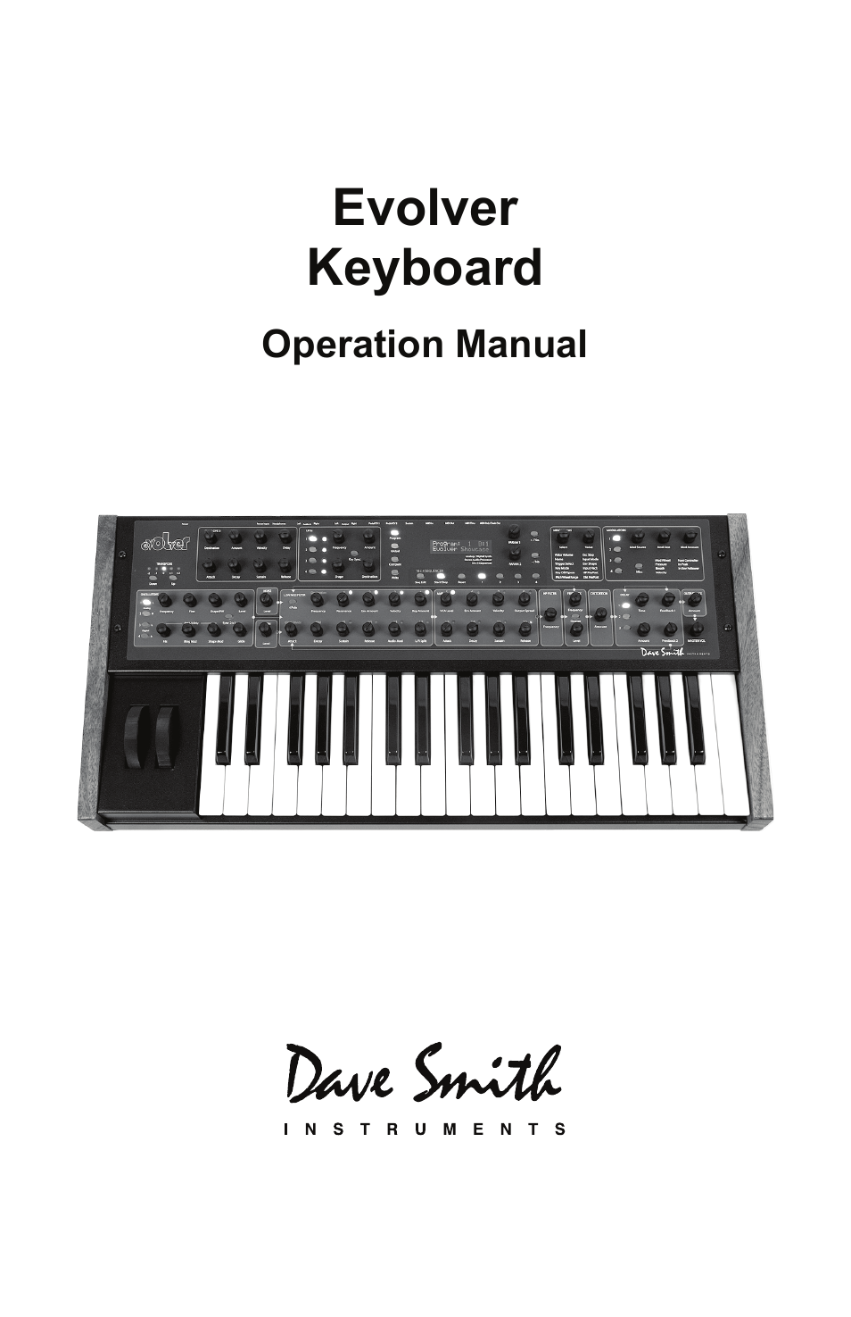 Dave Smith Instruments MONO EVOLVER KEYBOARD User Manual | 64 pages