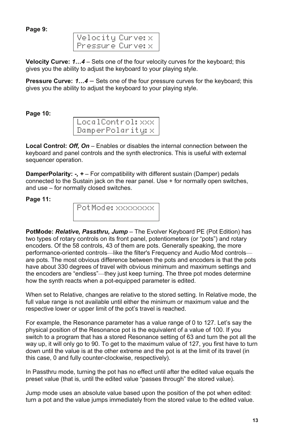 Dave Smith Instruments MONO EVOLVER KEYBOARD User Manual | Page 19 / 64