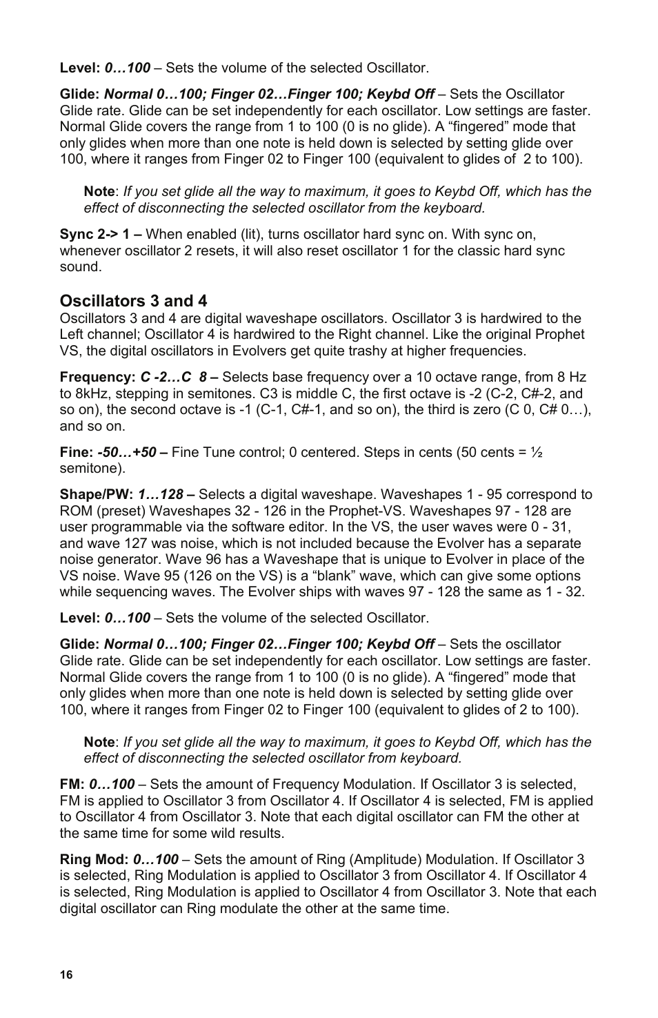 Oscillators 3 and 4 | Dave Smith Instruments MONO EVOLVER KEYBOARD User Manual | Page 22 / 64