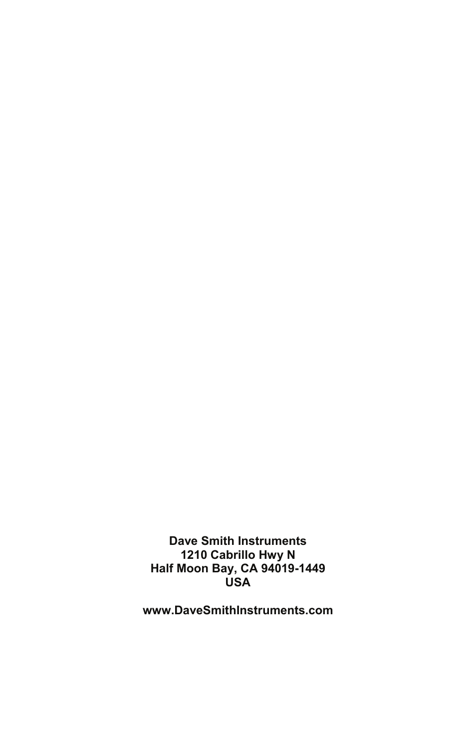 Dave smith instruments | Dave Smith Instruments MONO EVOLVER KEYBOARD User Manual | Page 64 / 64