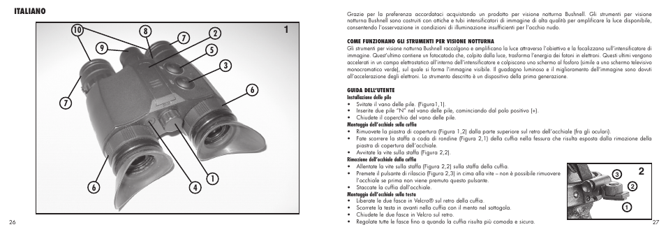 Italiano | Bushnell 26-1020 User Manual | Page 15 / 21