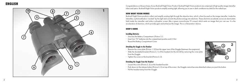 English | Bushnell 26-1020 User Manual | Page 3 / 21