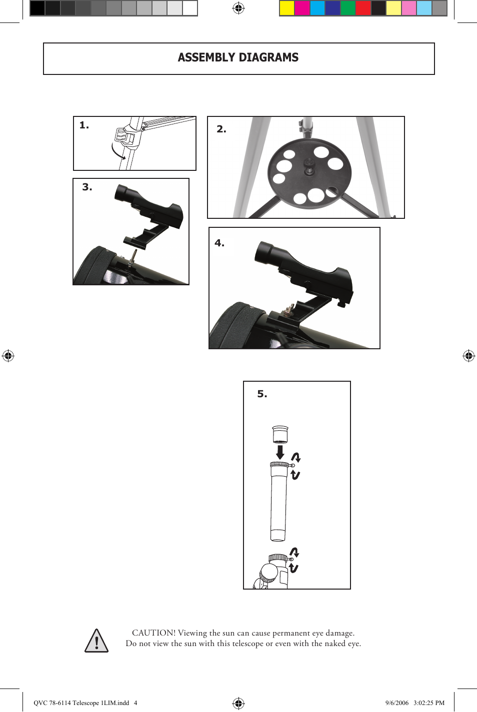 Assembly diagrams | Bushnell 78-6114 User Manual | Page 4 / 9