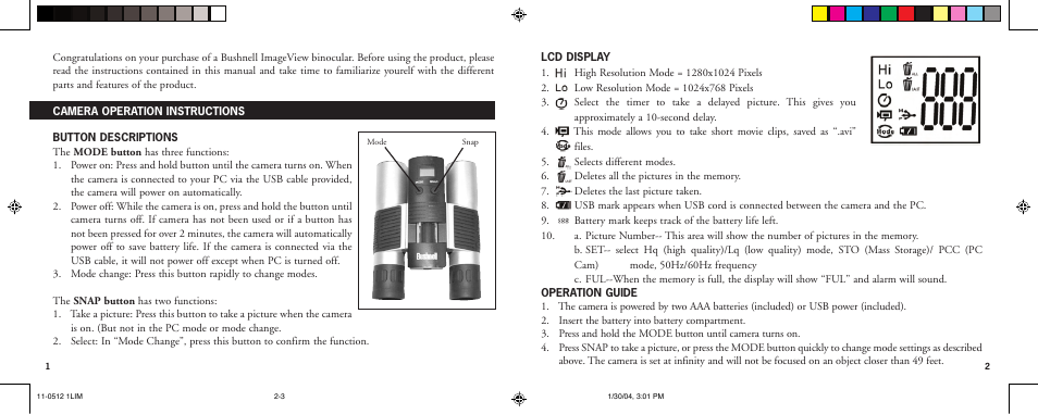 Bushnell 11-0512 User Manual | Page 2 / 7