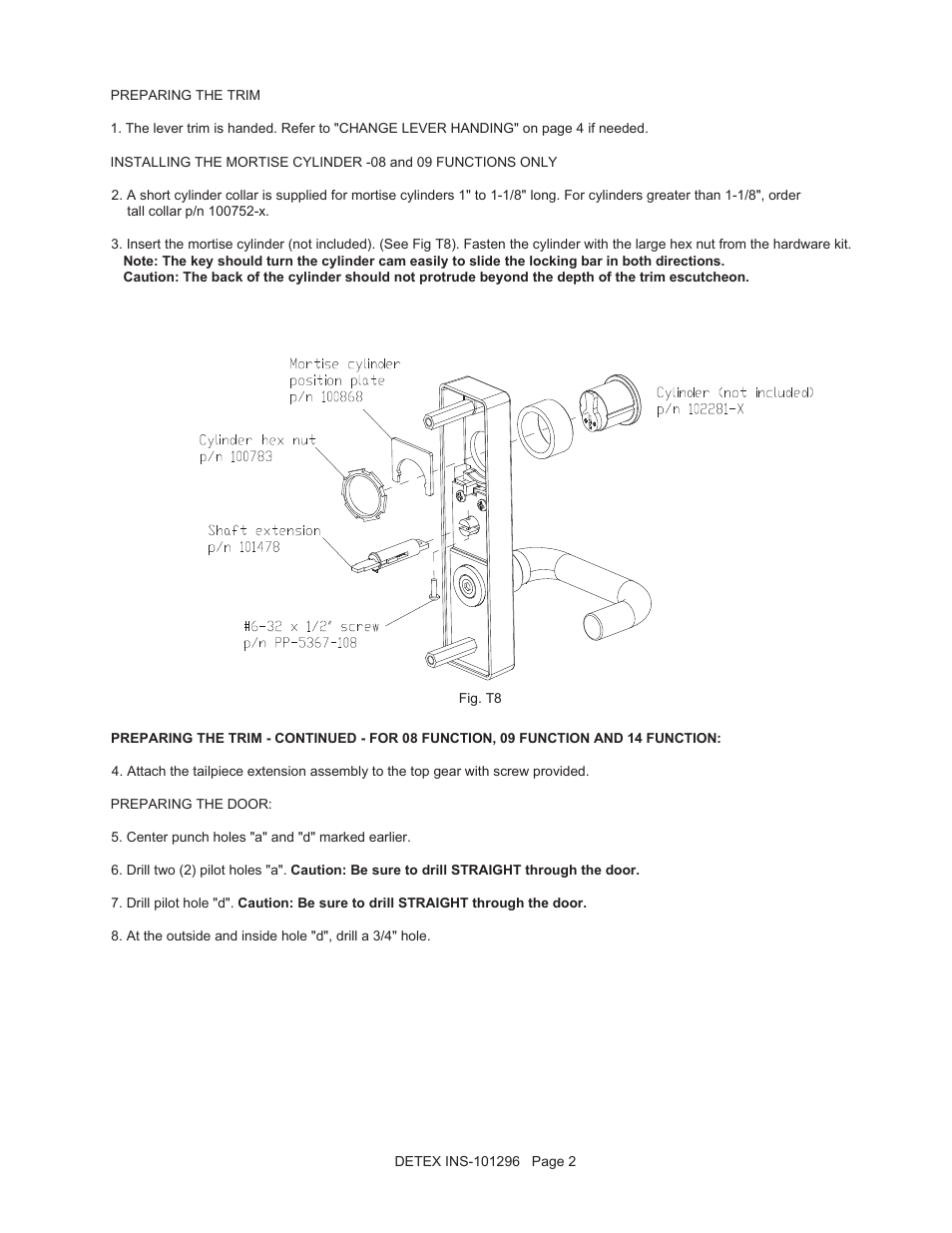 Detex 14DN Trim User Manual | Page 2 / 5