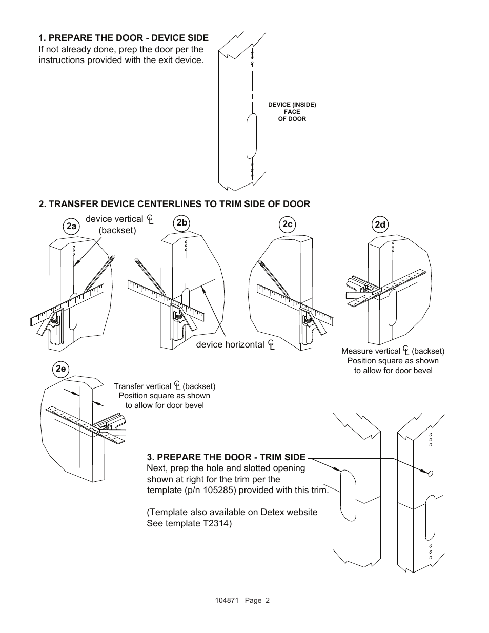 Detex 03R Trim for 60 Series User Manual | Page 2 / 3