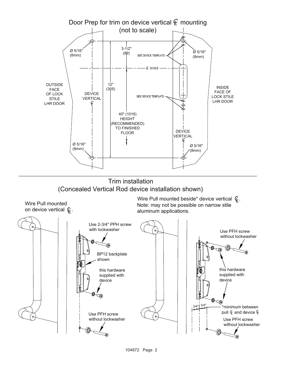 Detex 02WP Trim User Manual | Page 2 / 2