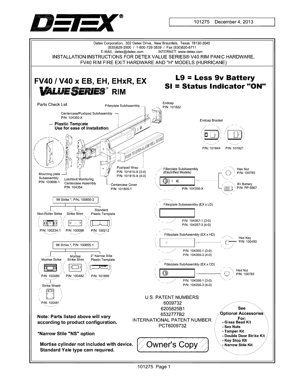 Detex V40 EHxR User Manual | 16 pages