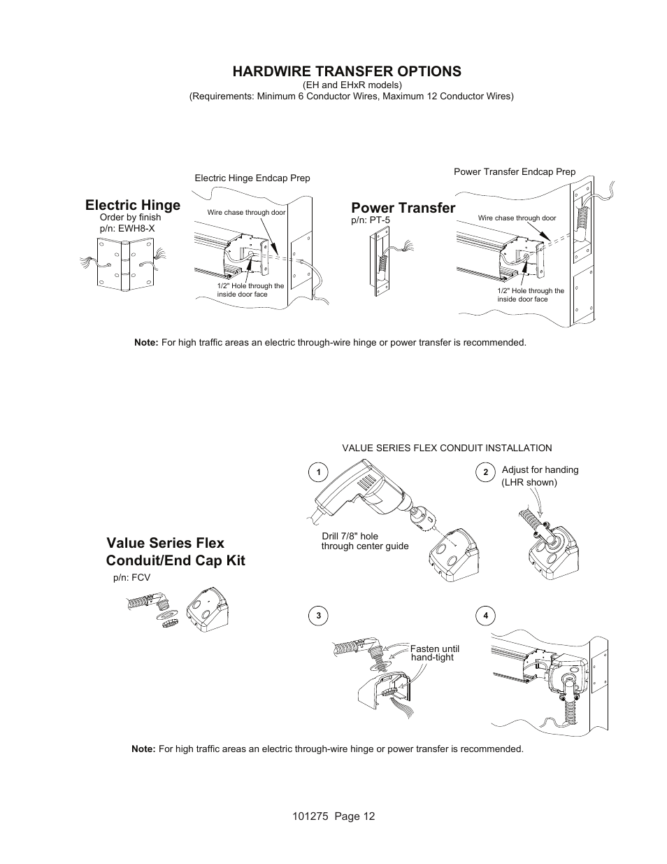 Hardwire transfer options, Power transfer | Detex V40 EHxR User Manual | Page 12 / 16