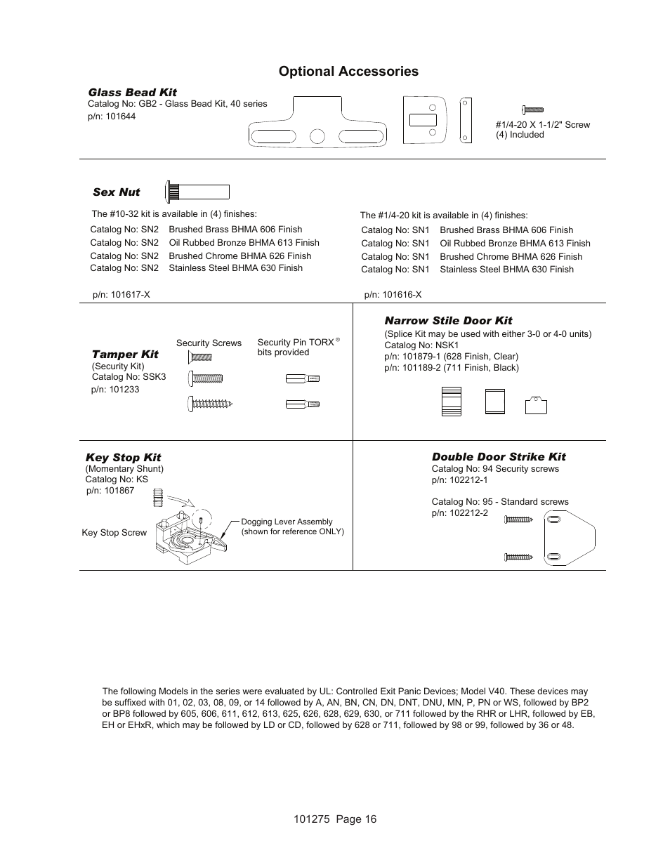 Optional accessories | Detex V40 EHxR User Manual | Page 16 / 16