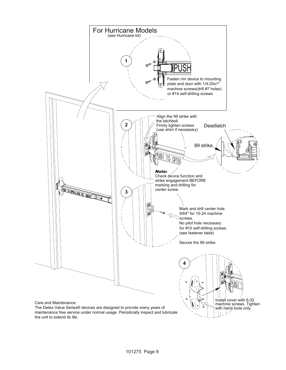 For hurricane models | Detex V40 EHxR User Manual | Page 9 / 16