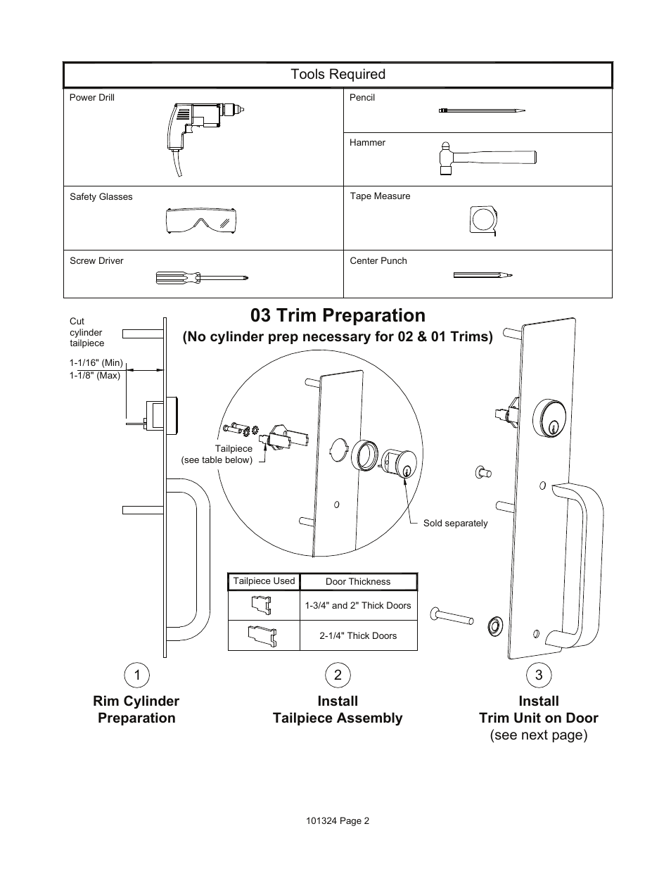 03 trim preparation | Detex 02AN Trim User Manual | Page 2 / 4