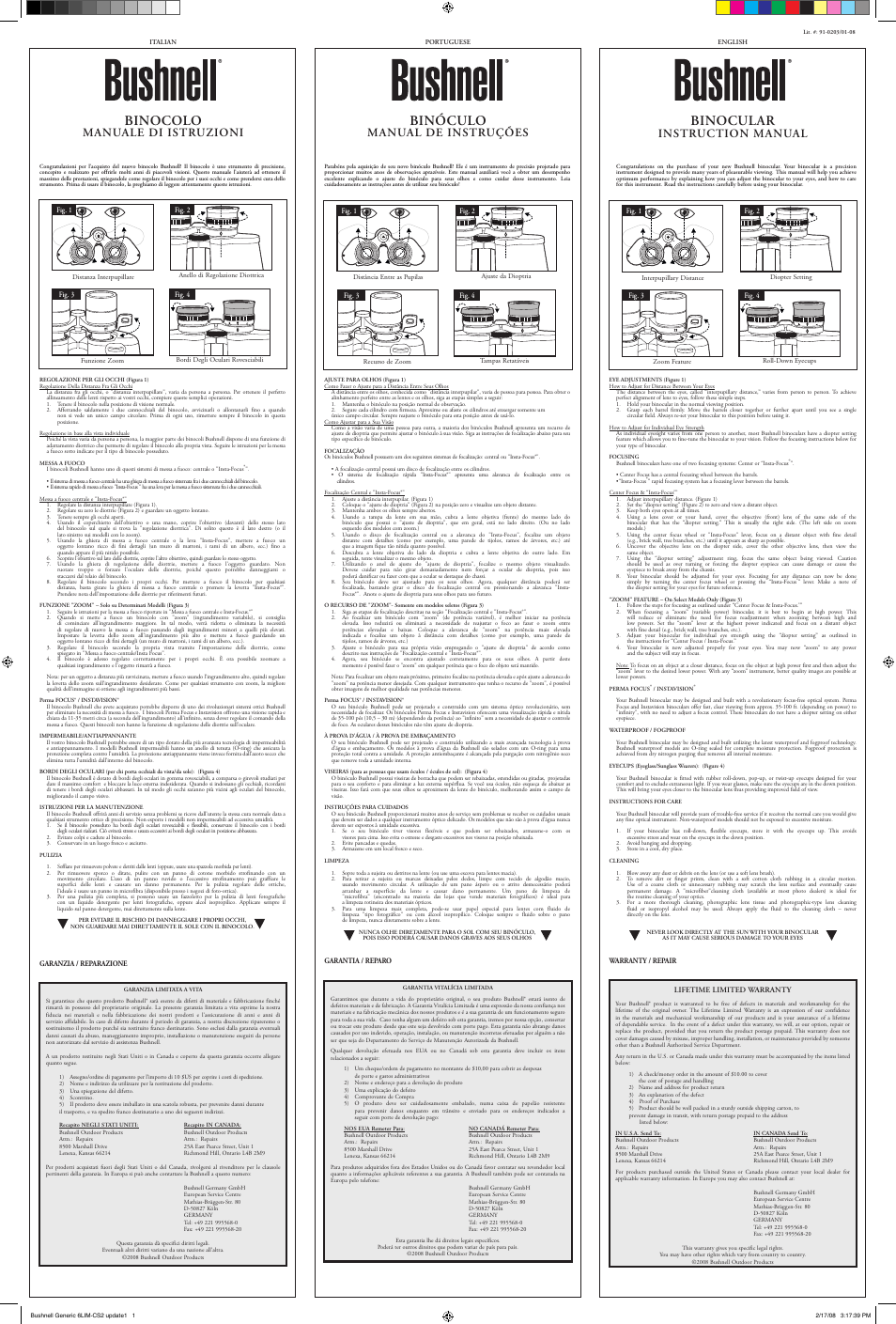 Bushnell 91-0203/01-08 User Manual | 2 pages