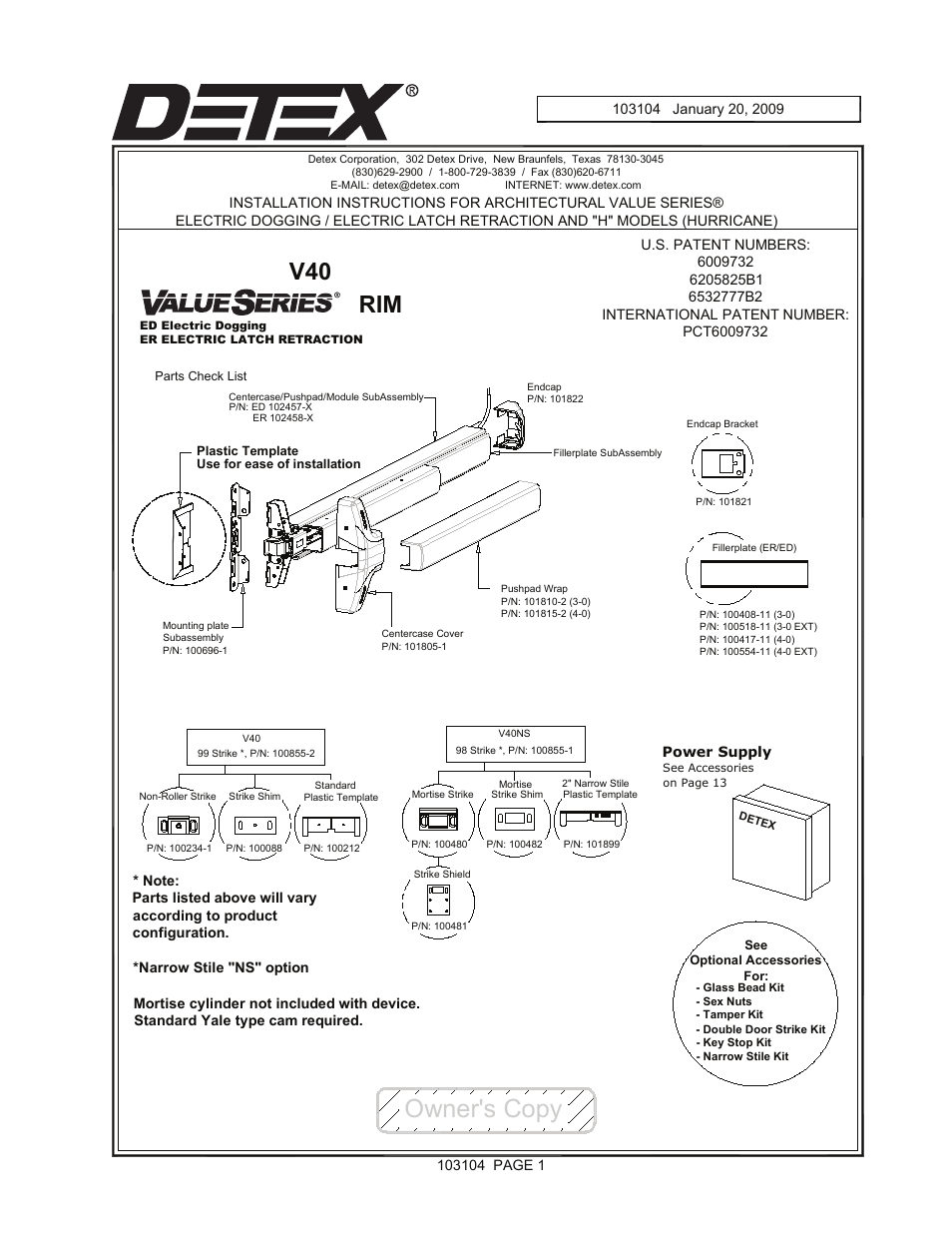 Detex V40 ER User Manual | 13 pages