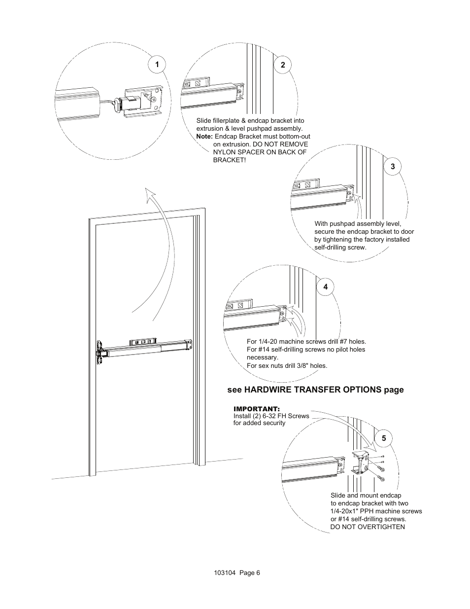 See hardwire transfer options page | Detex V40 ER User Manual | Page 6 / 13