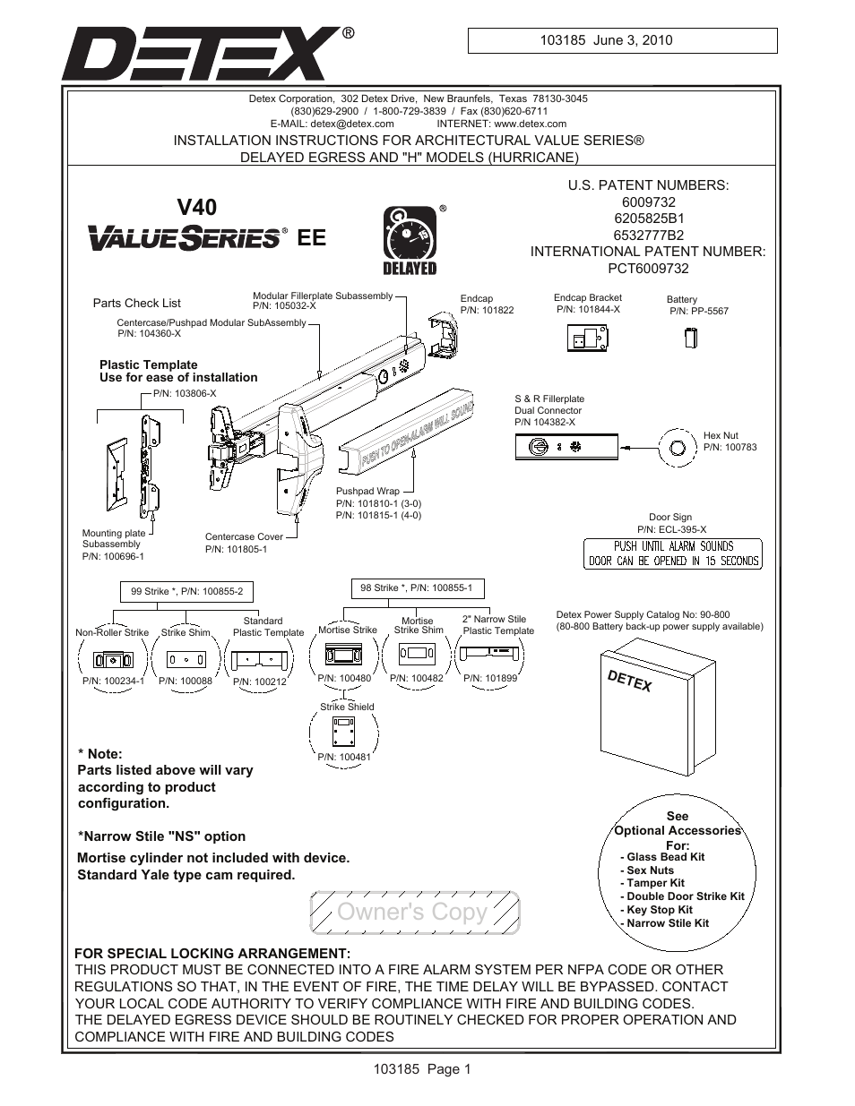 Detex V40 EE User Manual | 16 pages