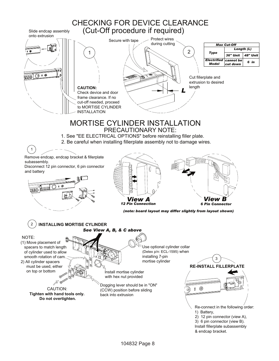 View b, View a | Detex V50 EE User Manual | Page 8 / 23