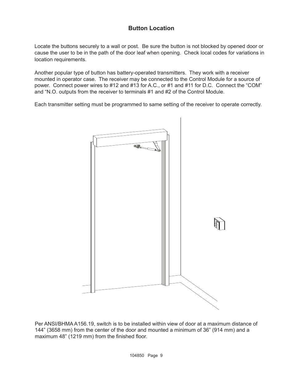 Detex AO19-1 Push User Manual | Page 9 / 10