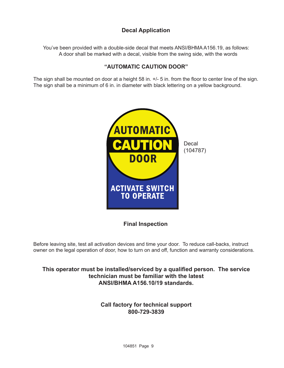 Detex AO19-1 Pull User Manual | Page 9 / 9