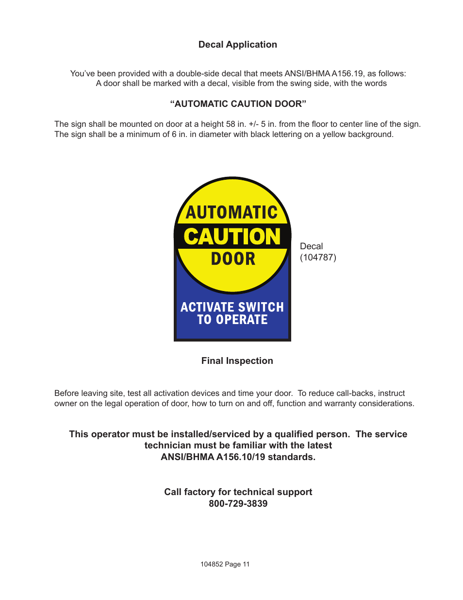 Detex AO19-2 Push User Manual | Page 11 / 11
