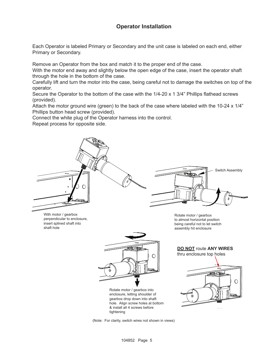 Operator installation | Detex AO19-2 Push User Manual | Page 5 / 11