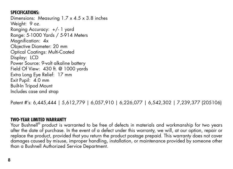 Bushnell MEDALIST 201355 User Manual | Page 10 / 75