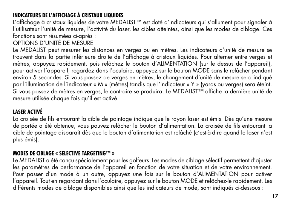 Bushnell MEDALIST 201355 User Manual | Page 19 / 75