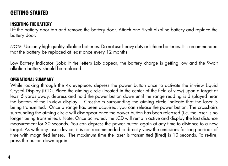 Getting started | Bushnell MEDALIST 201355 User Manual | Page 6 / 75