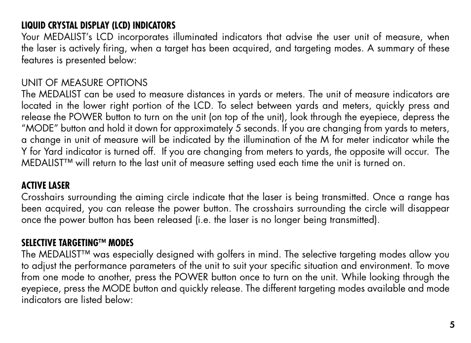 Bushnell MEDALIST 201355 User Manual | Page 7 / 75
