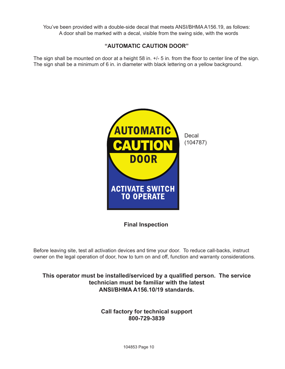 Detex AO19-2 Pull User Manual | Page 10 / 10