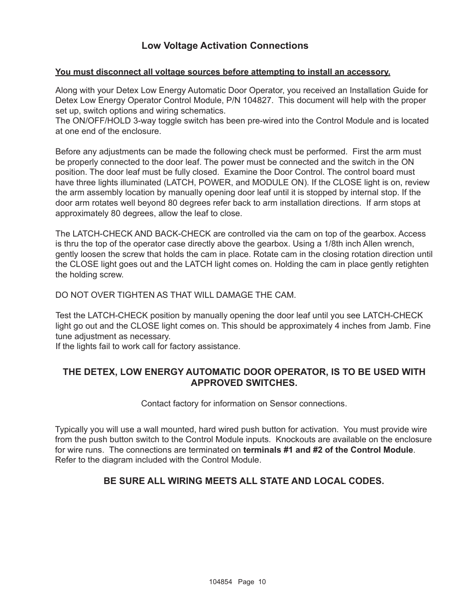 Detex AO19-3 User Manual | Page 10 / 12