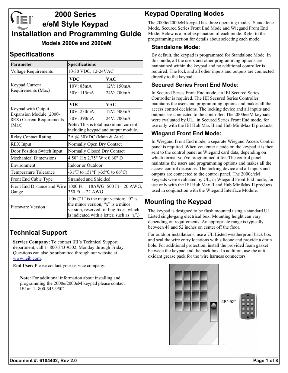 Detex DTX-4100 User Manual | 8 pages