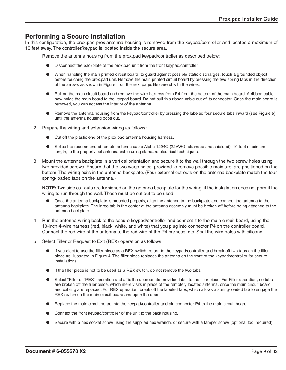 Performing a secure installation | Detex DTX-2300 User Manual | Page 9 / 32