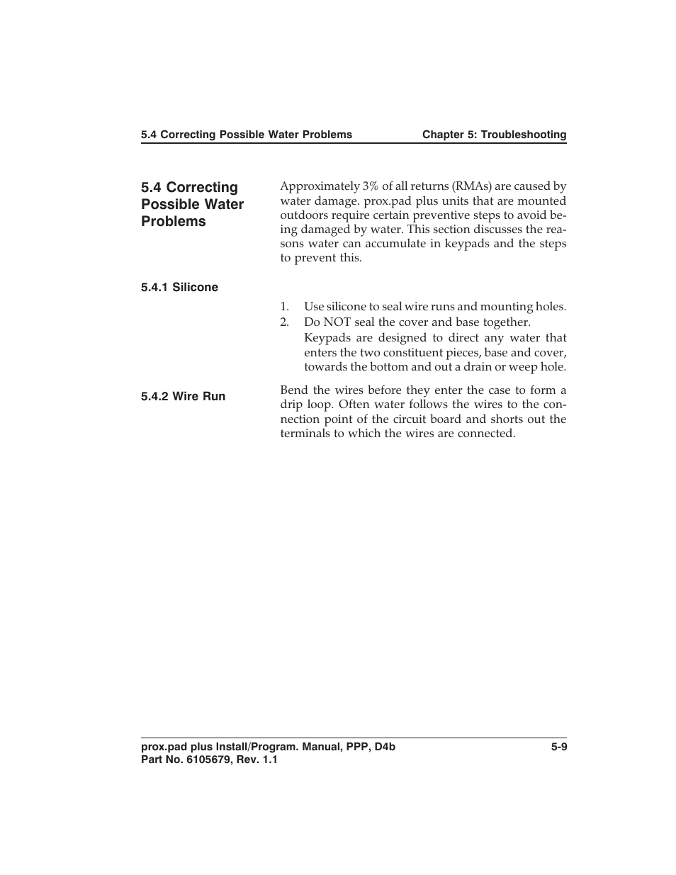 4 correcting possible water problems | Detex DTX-4300 User Manual | Page 103 / 112