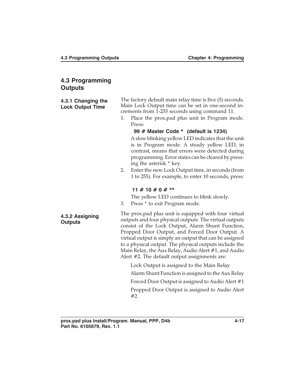 3 programming outputs | Detex DTX-4300 User Manual | Page 69 / 112