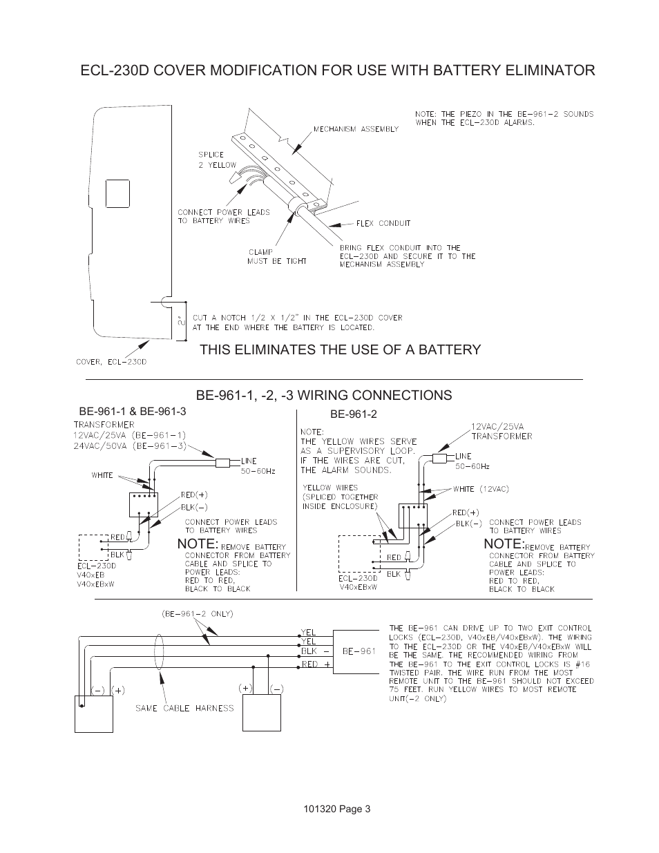 Detex BE-961-2 User Manual | Page 3 / 3