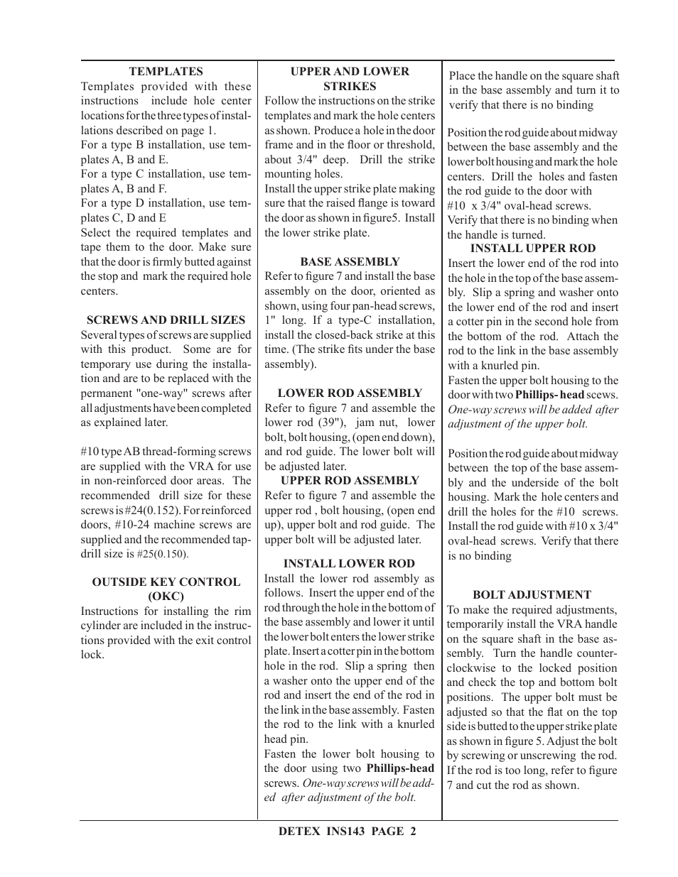 Detex VRA-143-D User Manual | Page 2 / 10
